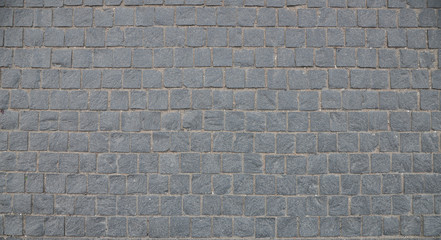 Old cobblestone pavement close-up.