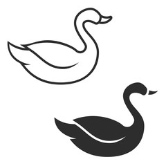 Obraz premium Swan icon isolated on white background. Design element for emblem, sign, badge. .