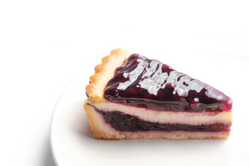 Blueberry Cheese Tart in the minimal white dish