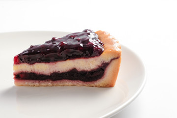 Blueberry Cheese Tart in the minimal white dish