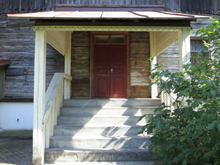 Fototapeta na wymiar Porch of the house, entrance to the house