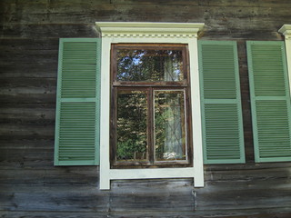 Old house, windows with shutters