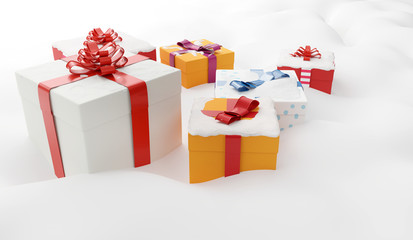 christmas gifts christmas presents boxes 3d-illustration
