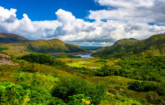 Landscape of Lady's view, Killarney National Park in Ireland.