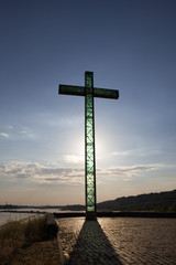 View from the dam on the Vistula River in the city of Włocławek, Poland.