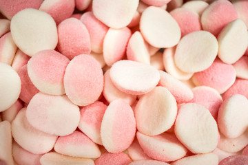 Pile of colorful marshmallow for background.