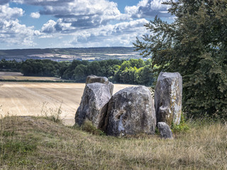 Coldrum long barrow, a prehistoric monument older than Stonehenge, at West Malling in Kent, England 