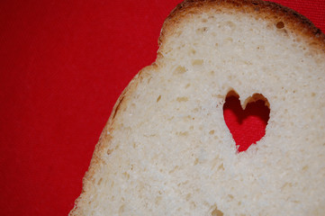 Bread for toast, love heart, appetite, lunch