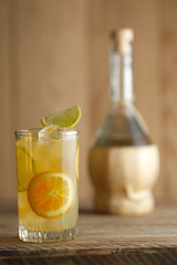 Vodka and orange juice cocktail. Shallow depth of field photo.