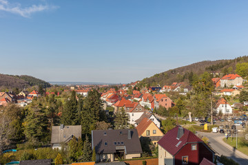 Fototapeta premium Häuser in Stadt Wenigerode in Deutschland