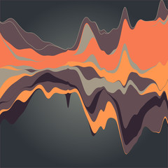 Big data visualization. Streamgraph. Futuristic infographic. Inf