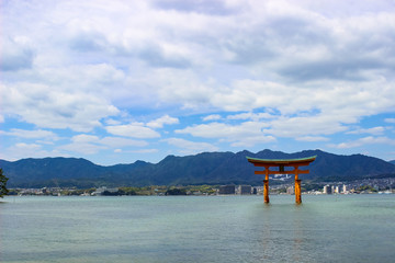 The Floating Torii gate of Itsukushima Shrine