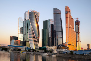 MOSCOW/Russia - AUGUST 12, 2018: Moscow city (Moscow International Business center , early morning