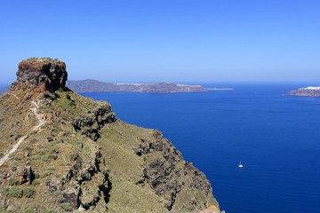 View on Santorini caldera from Skaros, Greece 