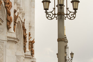 Details of the Christ of the Savior Cathedral in Moscow, Russia, 2018, April