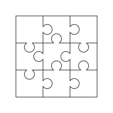 Jigsaw Puzzles - 9 Piece - White - 4 x 5.5