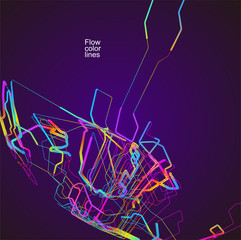 Moving colorful lines of abstract background