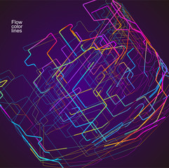 Moving colorful lines of abstract background