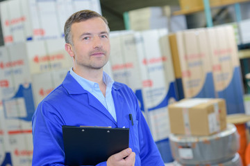 logistic worker posing