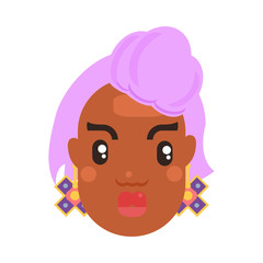 black skin woman head