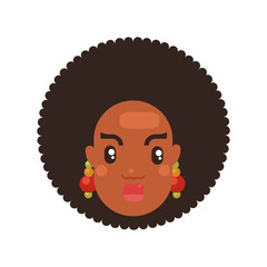 black skin woman head