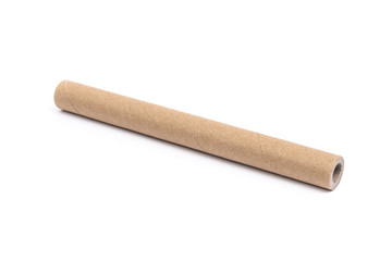 brown paper core on white background