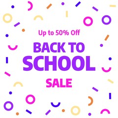 Back to school Sale banner template design, Big sale special offer. Vector illustration.