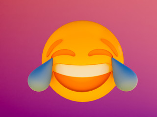 Obraz premium smile yellow ball emoji . 3d render background