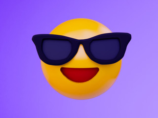 smile yellow ball emoji . 3d render background