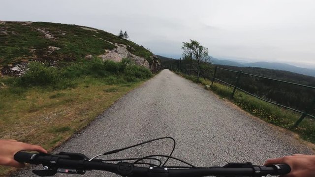 Riding mountain bike in Norway POV