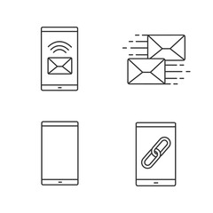 Smartphone apps linear icons set