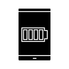 Smartphone high battery glyph icon