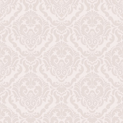 Vector damask seamless pattern background. Classical luxury old fashioned damask ornament, royal victorian seamless texture for wallpapers, textile, wrapping. Exquisite floral baroque template.
