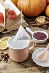 Brewing tea on the table