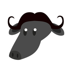 Buffalo wild animal head vector illustration graphic design