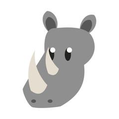 Rhino wild animal head vector illustration graphic design