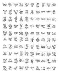 set of 100 hand lettering quotes about coffee drink