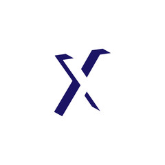 X Letter logo in negative space vector template