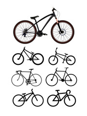 Naklejka premium Bicycle vector set