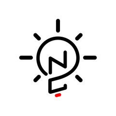 NC Initial Letter with creative bulb Logo vector element. Initial letter bulb Logo Template
