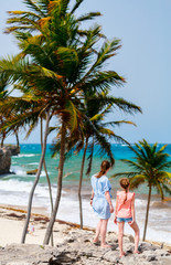 Mother and daughter at beach