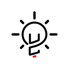 UC Initial Letter with creative bulb Logo vector element. Initial letter bulb Logo Template