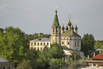 Fototapeta na wymiar Church of Holy Trinity at Red (Cathedral) mountain in Serpukhov. Moscow oblast. Russia
