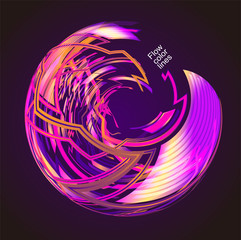 Moving colorful lines of abstract background