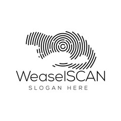 Weasel Scan Technology Logo vector Element. Animal Technology Logo Template