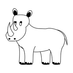 Rhino wild animal vector illustration graphic design