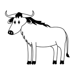 Obraz na płótnie Canvas Buffalo wild animal vector illustration graphic design