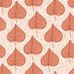 Fototapeta na wymiar Simple leaf seamless pattern. Autumn background for wallpaper, gift paper, pattern fills, web page background, greeting cards.
