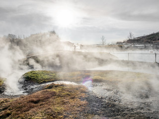 Geothermal of hot spring pool in Iceland