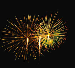 Abstract colored firework background used for overlay new year festival